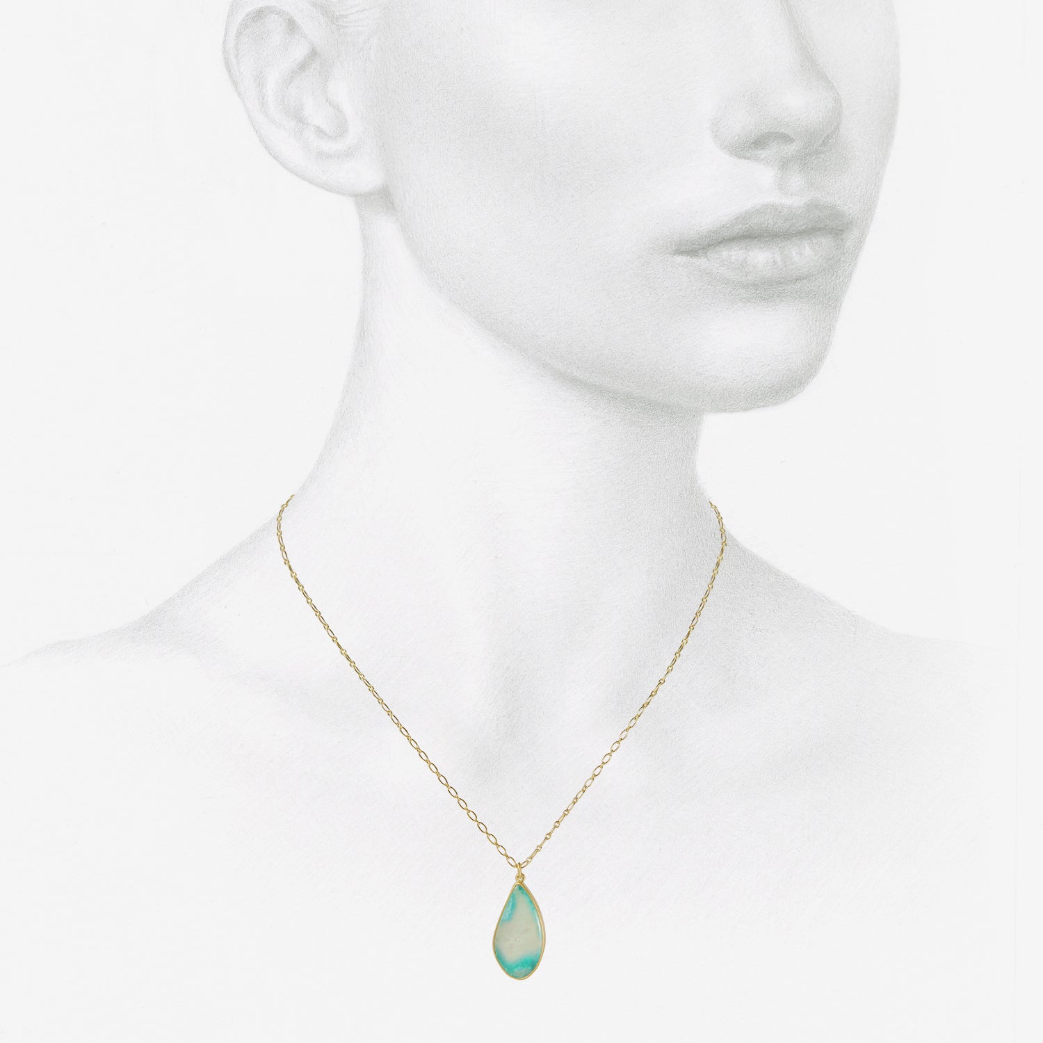 LOLA BROOKS 18K & CHRYSOCOLLA PENDANT, 9.33CT