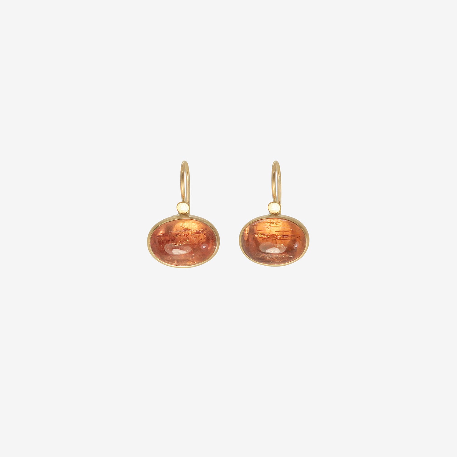 LOLA BROOKS 18K & HORIZONTAL OVAL IMPERIAL TOPAZ DROP EARRINGS, 17.76CT
