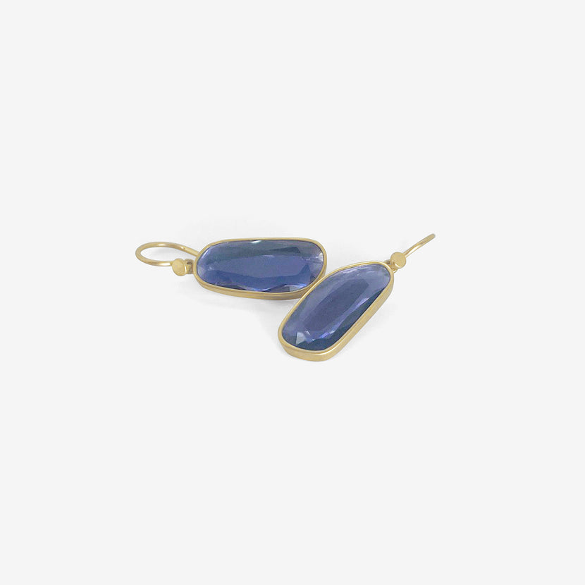 LOLA BROOKS 18K & IOLITE SEQUIN PEBBLE DROP EARRINGS, 4.45CT