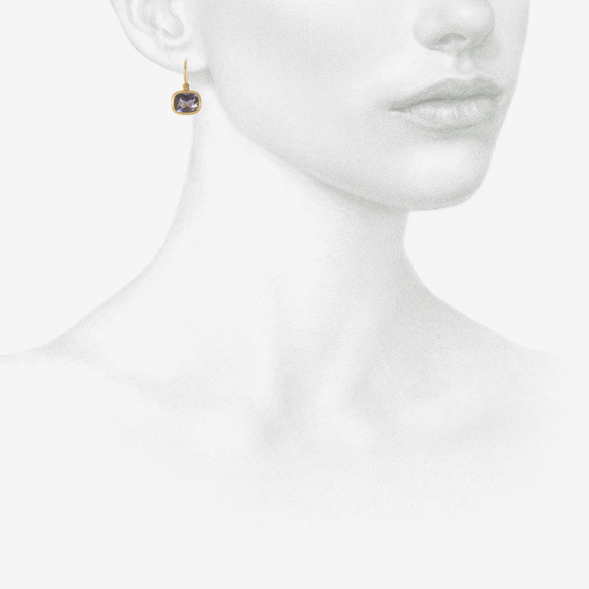 LOLA BROOKS 18K & TINY CUSHION-SHAPED IOLITE DROP EARRINGS, 4.79CT