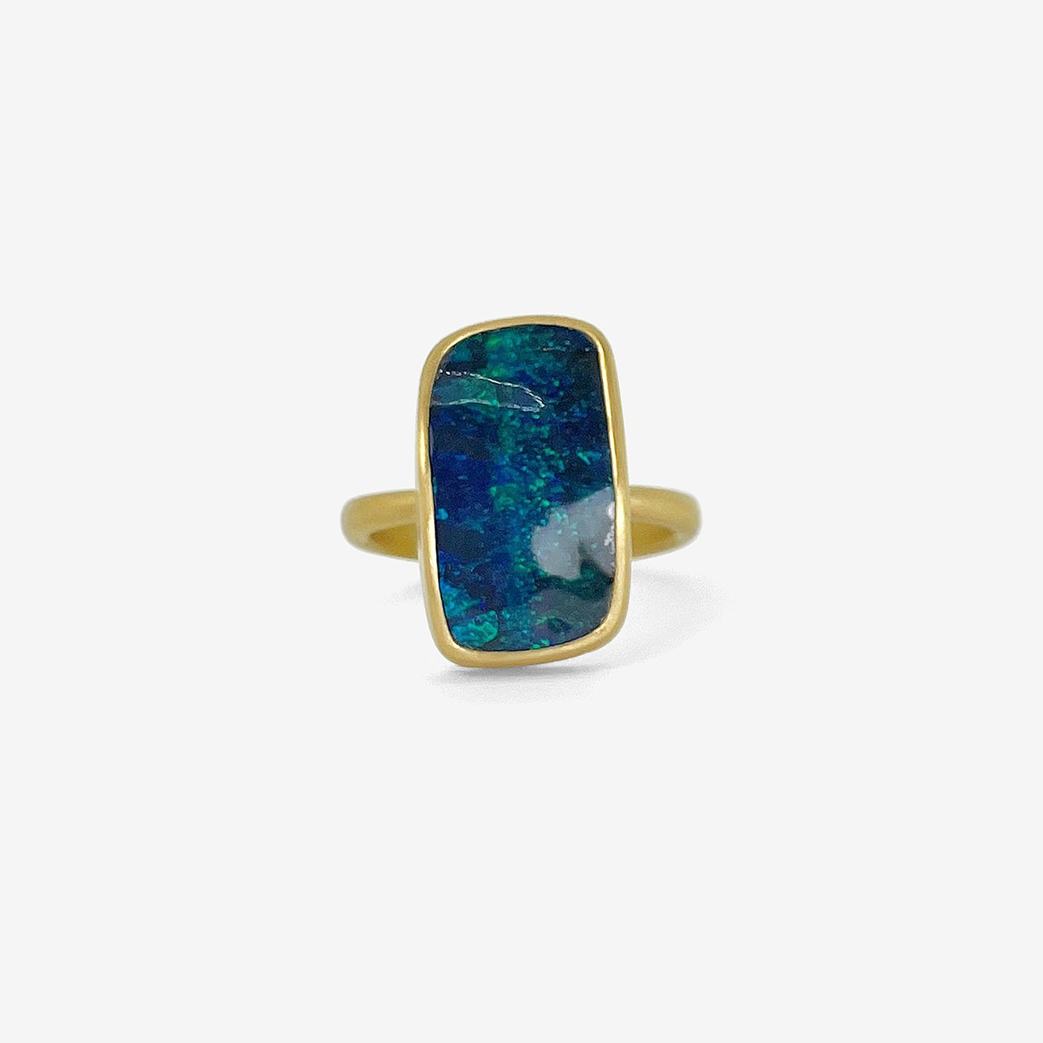 LOLA BROOKS 22K & CUSHION-SHAPED BOULDER OPAL RING, 10.32CT