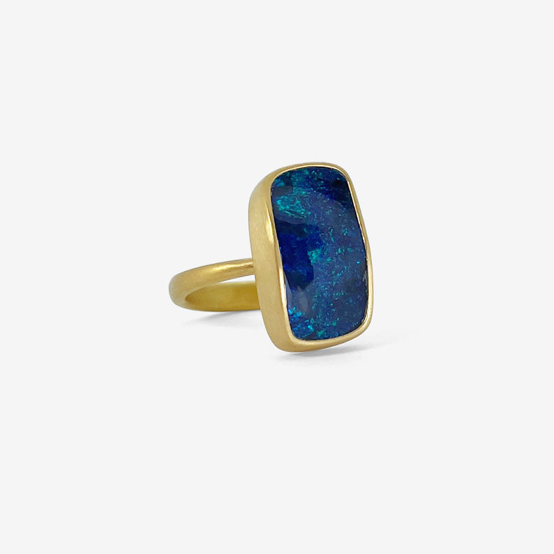 LOLA BROOKS 22K & CUSHION-SHAPED BOULDER OPAL RING, 10.32CT