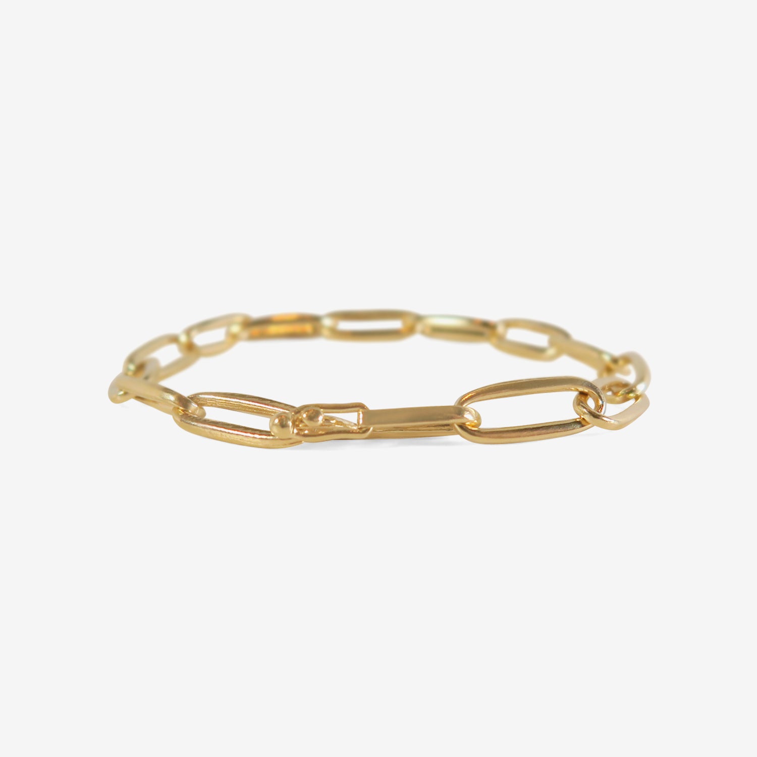 Nicole LANDAW 14K Yellow Gold Solid Link Chain Bracelet