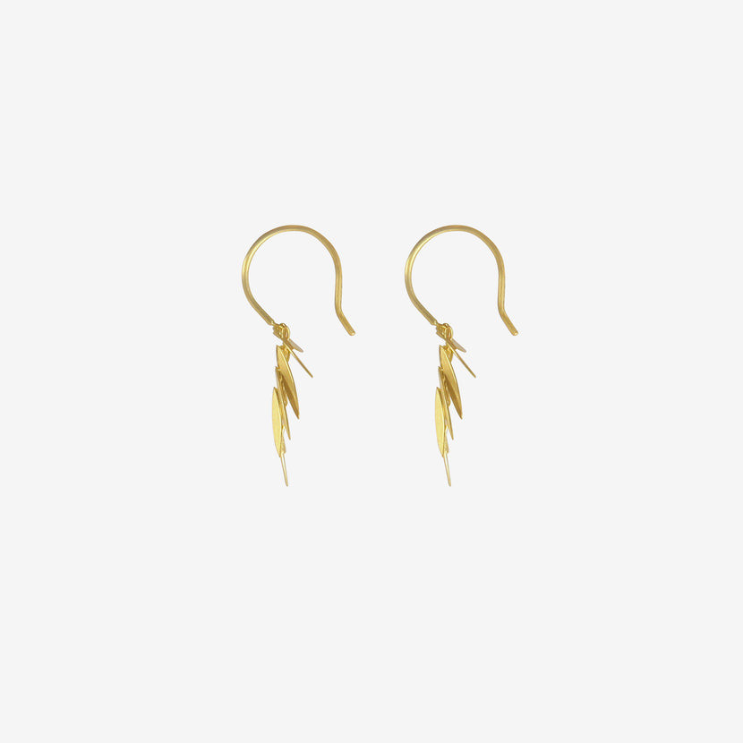 Shaggy Leaf Earrings - long thin gold cascade fringe of small little t –  Constant Baubling