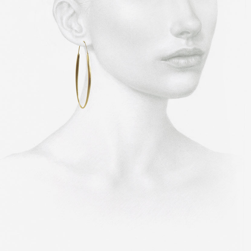 TED MUEHLING 14K LARGE OVAL HOOPS