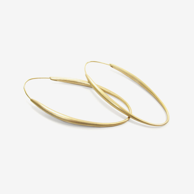 TED MUEHLING 14K LARGE OVAL HOOPS