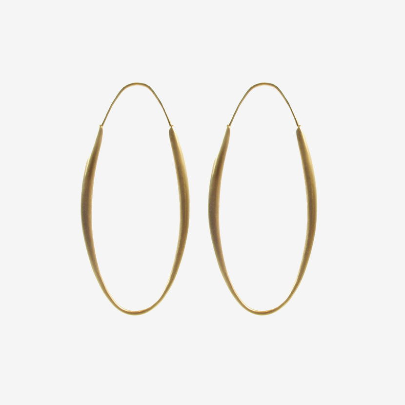 TED MUEHLING 14K LARGE OVAL HOOPS
