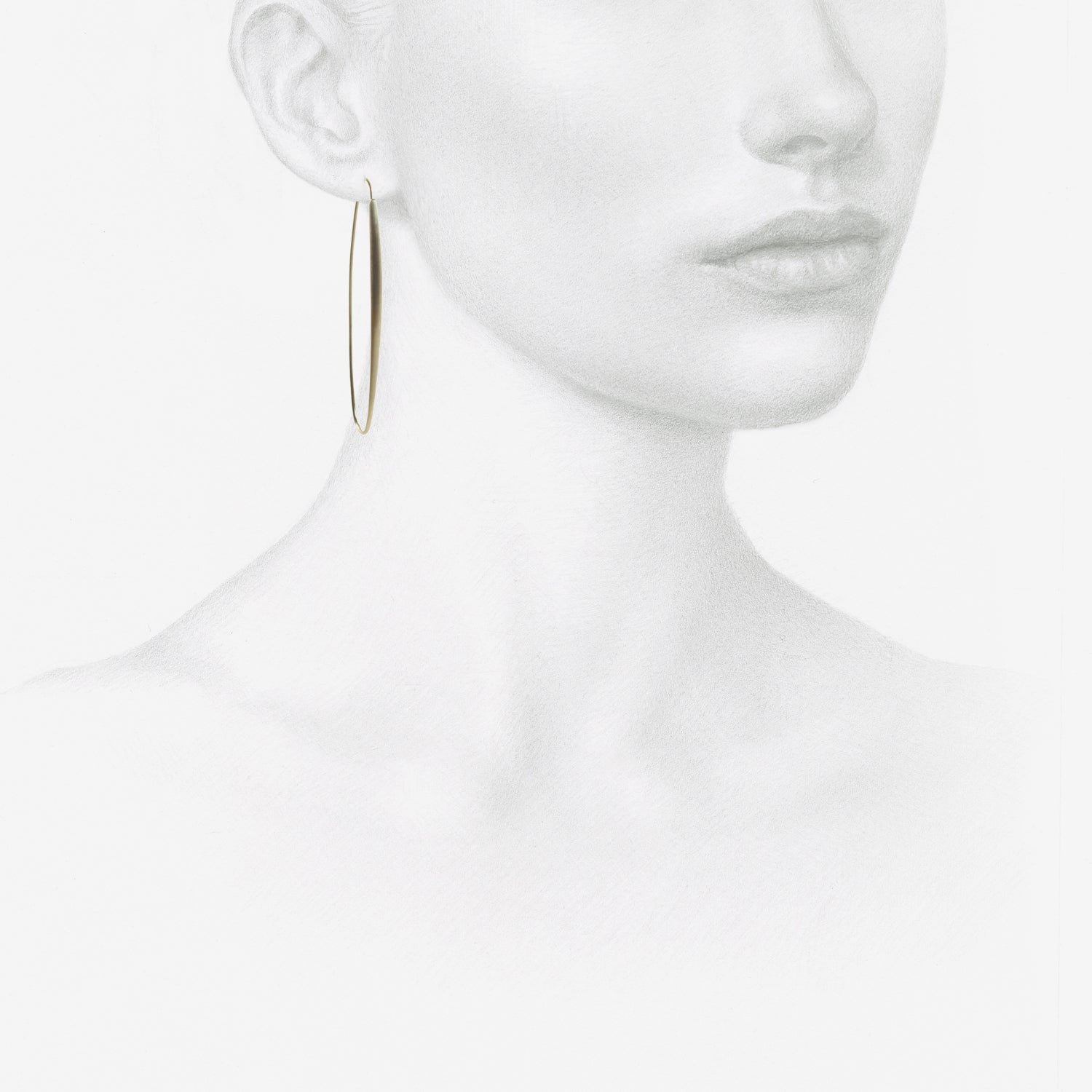 TED MUEHLING 14K WHITE GOLD SMALL OVAL HOOPS