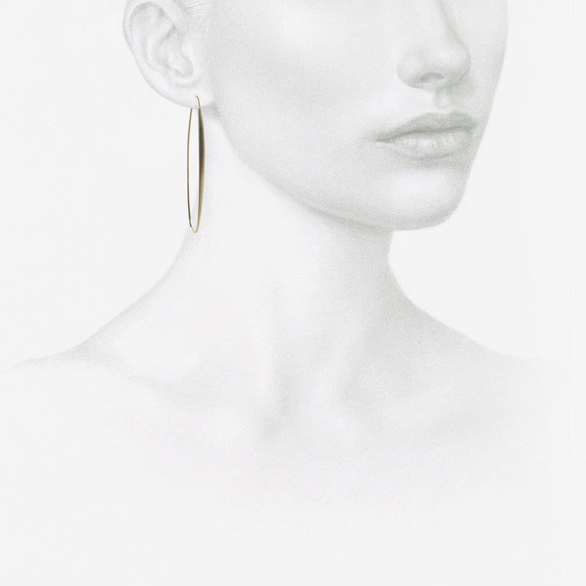 TED MUEHLING 14K WHITE GOLD SMALL OVAL HOOPS