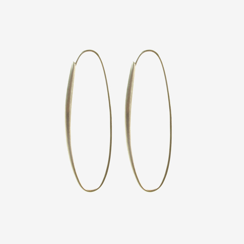 TED MUEHLING 14K WHITE GOLD SMALL OVAL HOOPS