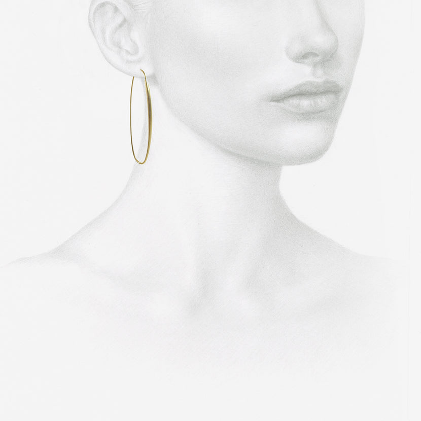 TED MUEHLING 14K YELLOW GOLD SMALL OVAL HOOPS