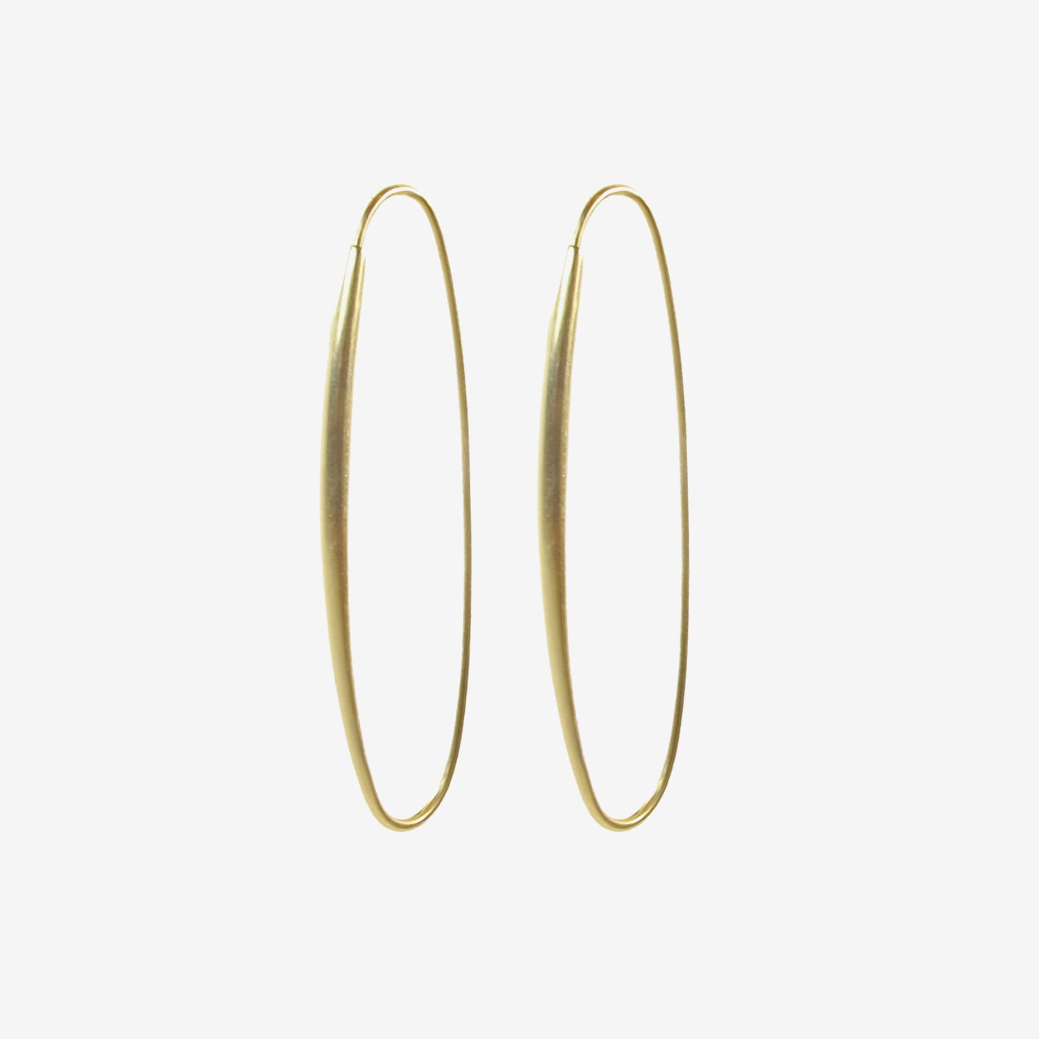 TED MUEHLING 14K YELLOW GOLD SMALL OVAL HOOPS