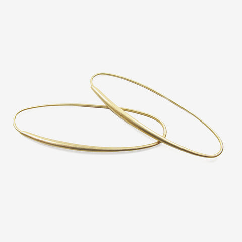 TED MUEHLING 14K YELLOW GOLD SMALL OVAL HOOPS