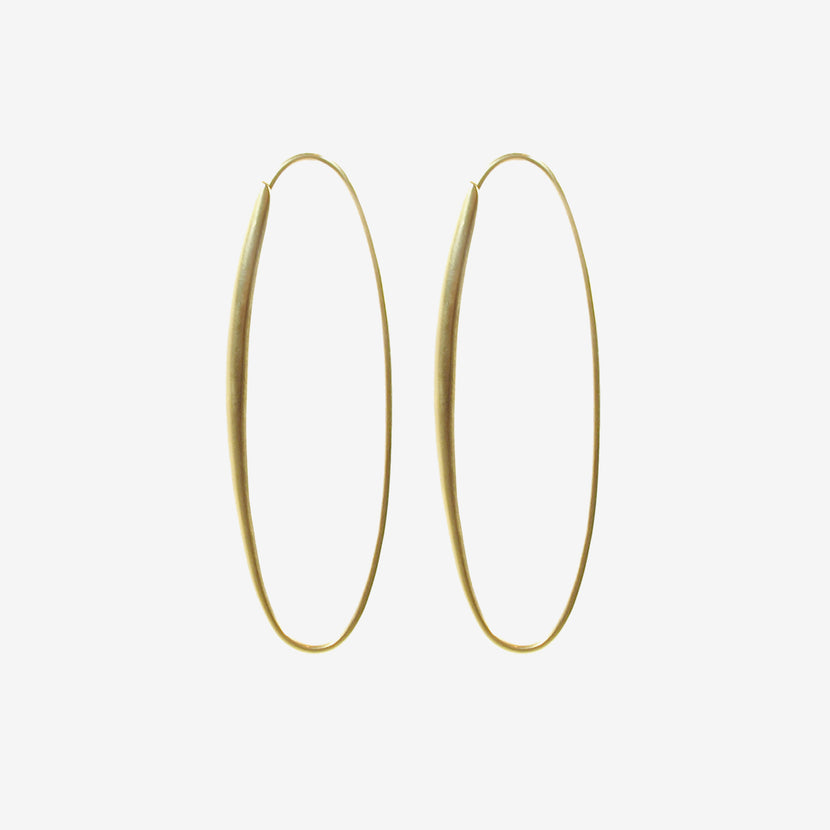 TED MUEHLING 14K YELLOW GOLD SMALL OVAL HOOPS