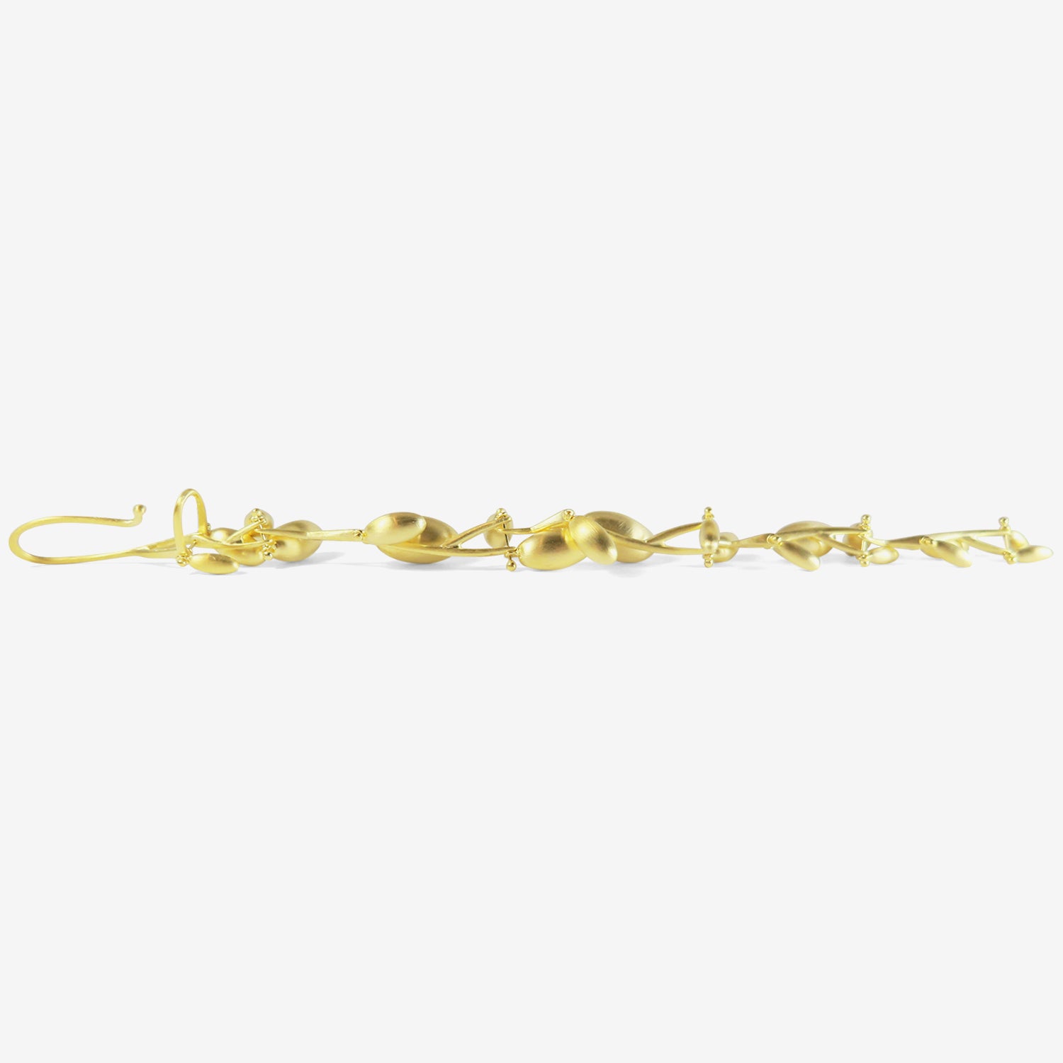 TED MUEHLING 18K GREEN GOLD PLATED OLIVE BRANCH BRACELET