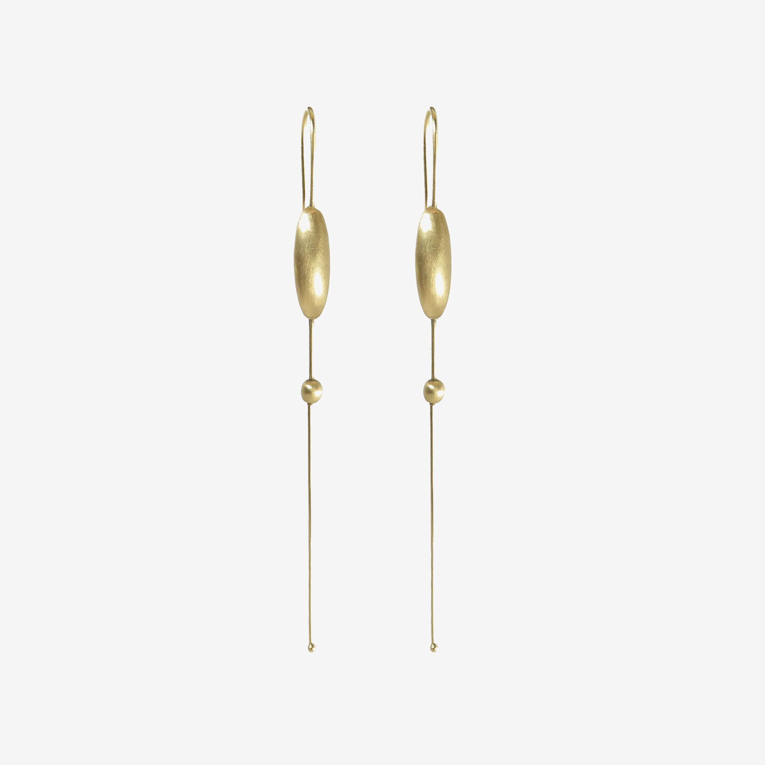 TED MUEHLING 14K SIMPLE LONG EGG CHAINS