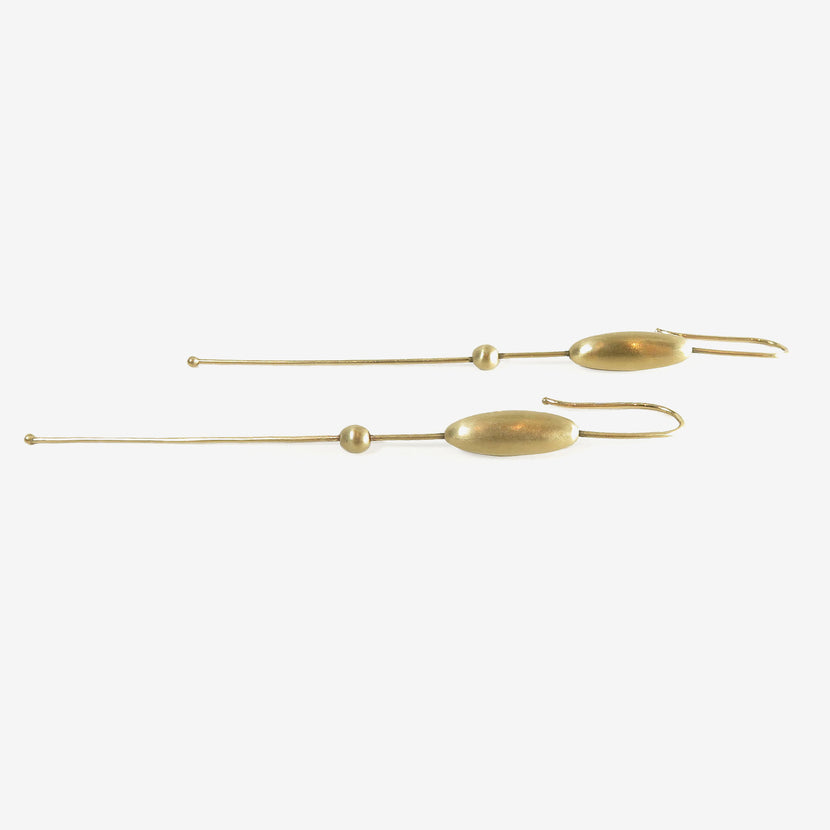 TED MUEHLING 14K SIMPLE LONG EGG CHAINS