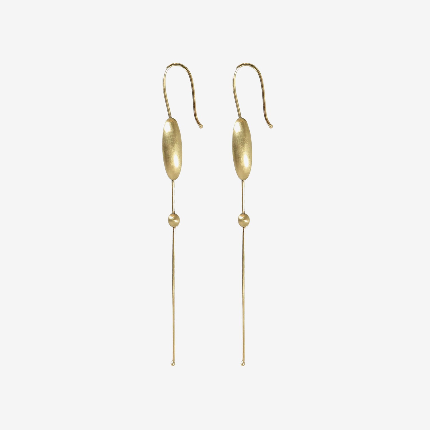 TED MUEHLING 14K SIMPLE LONG EGG CHAINS
