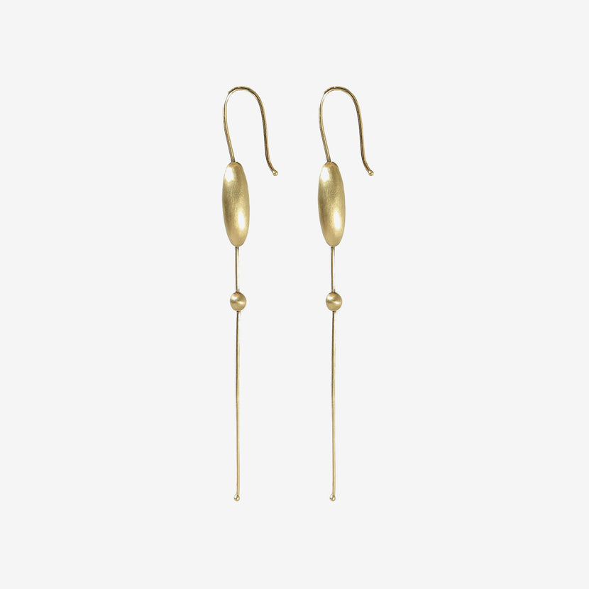TED MUEHLING 14K SIMPLE LONG EGG CHAINS