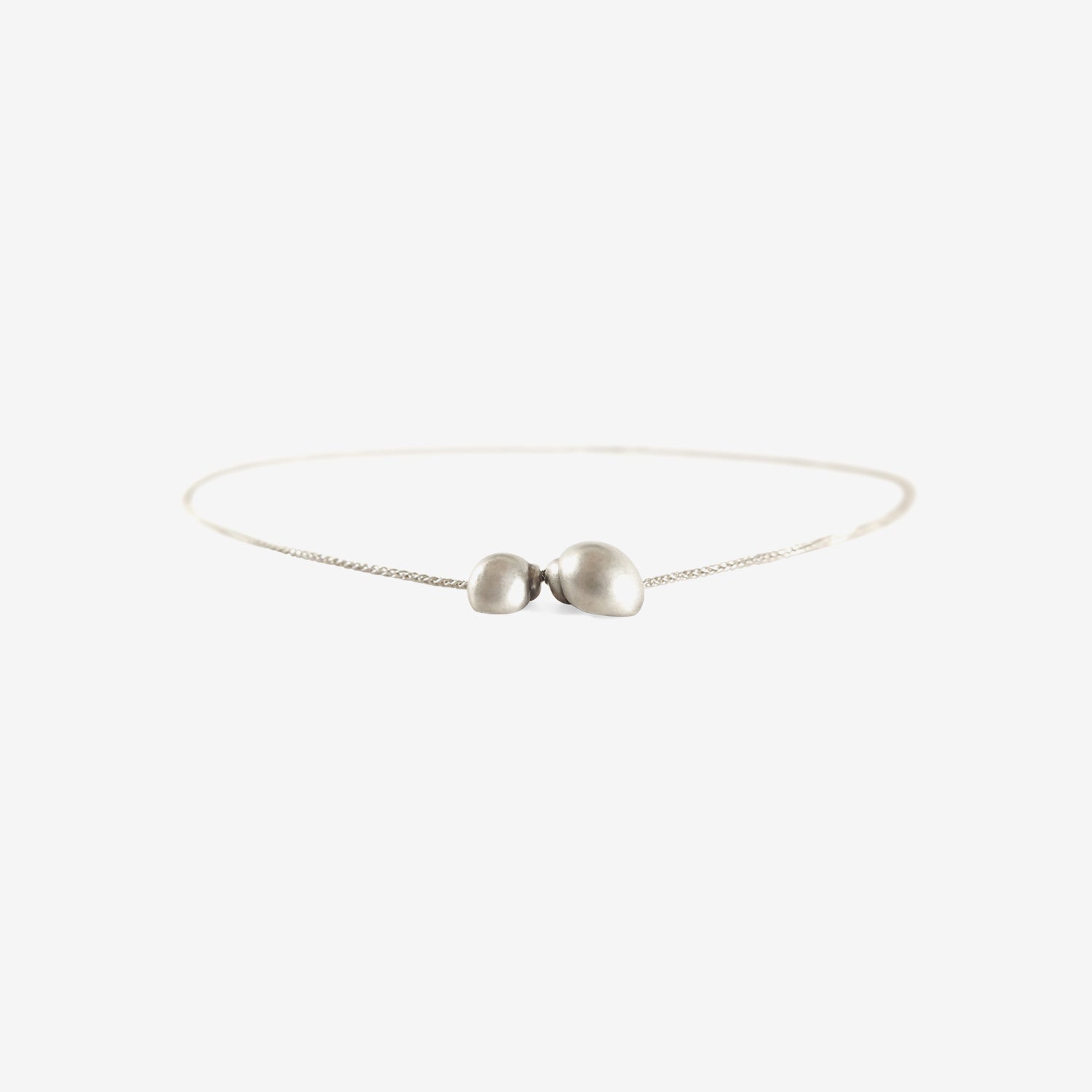 TED MUEHLING STERLING SILVER TWO SNAIL SHELL NECKLACE, 20"
