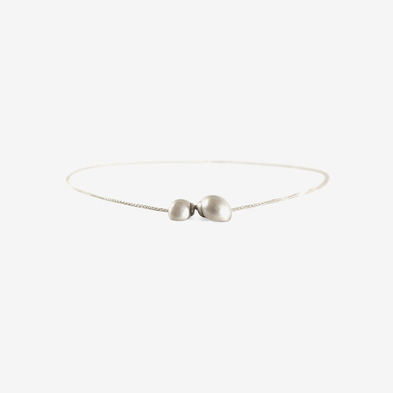 TED MUEHLING STERLING SILVER TWO SNAIL SHELL NECKLACE, 20"