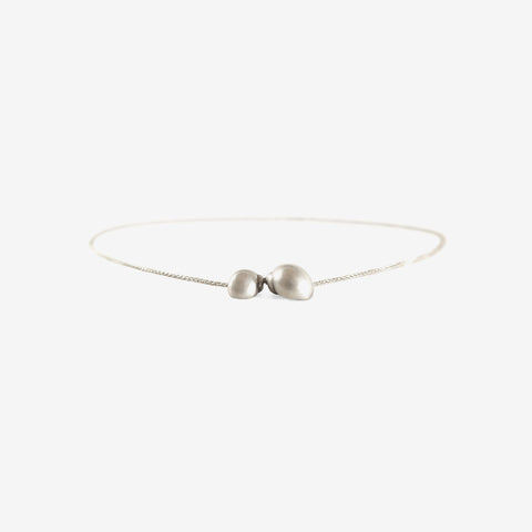 TED MUEHLING STERLING SILVER TWO SNAIL SHELL NECKLACE, 17"