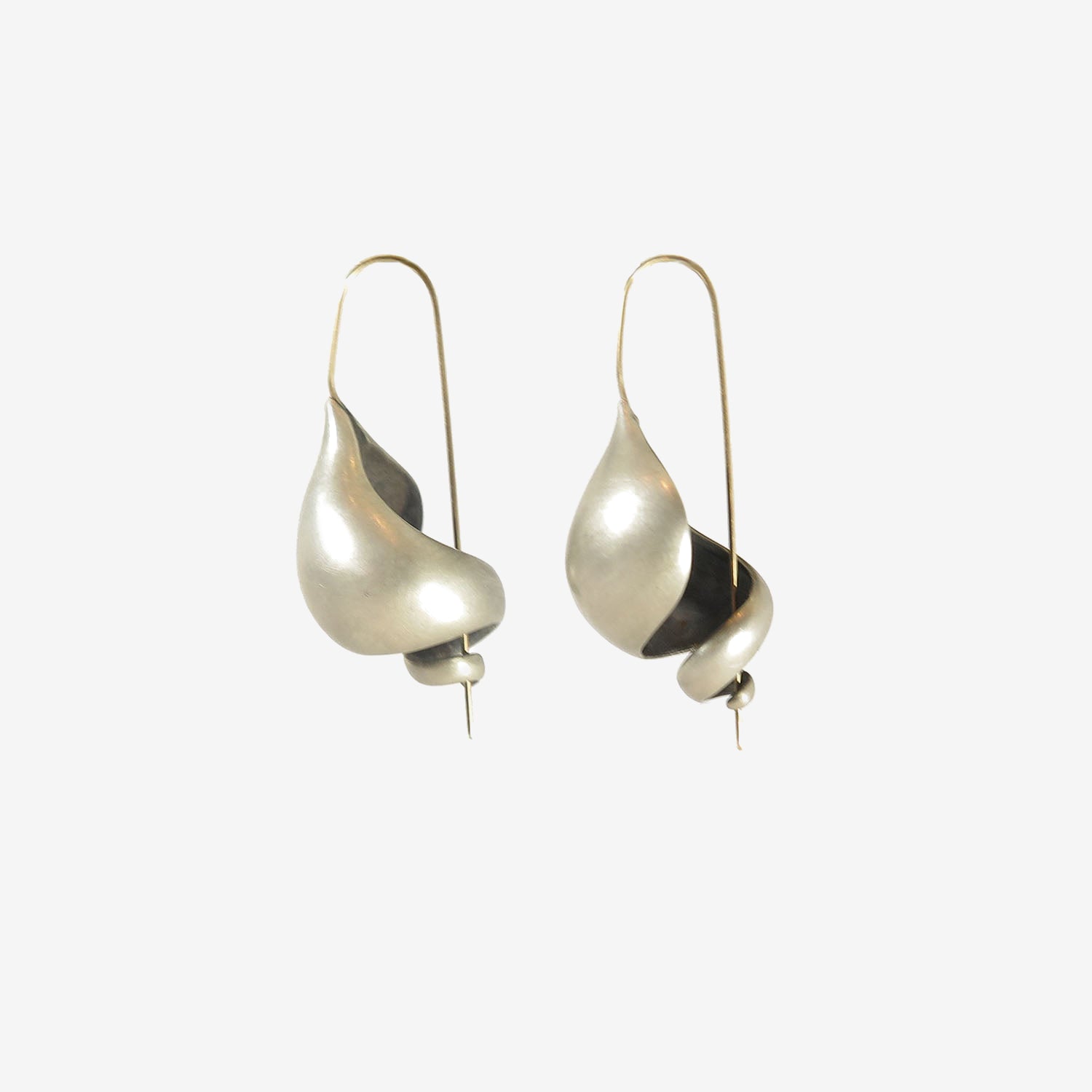 TED MUEHLING STERLING SILVER SNAIL SHELL EARRINGS