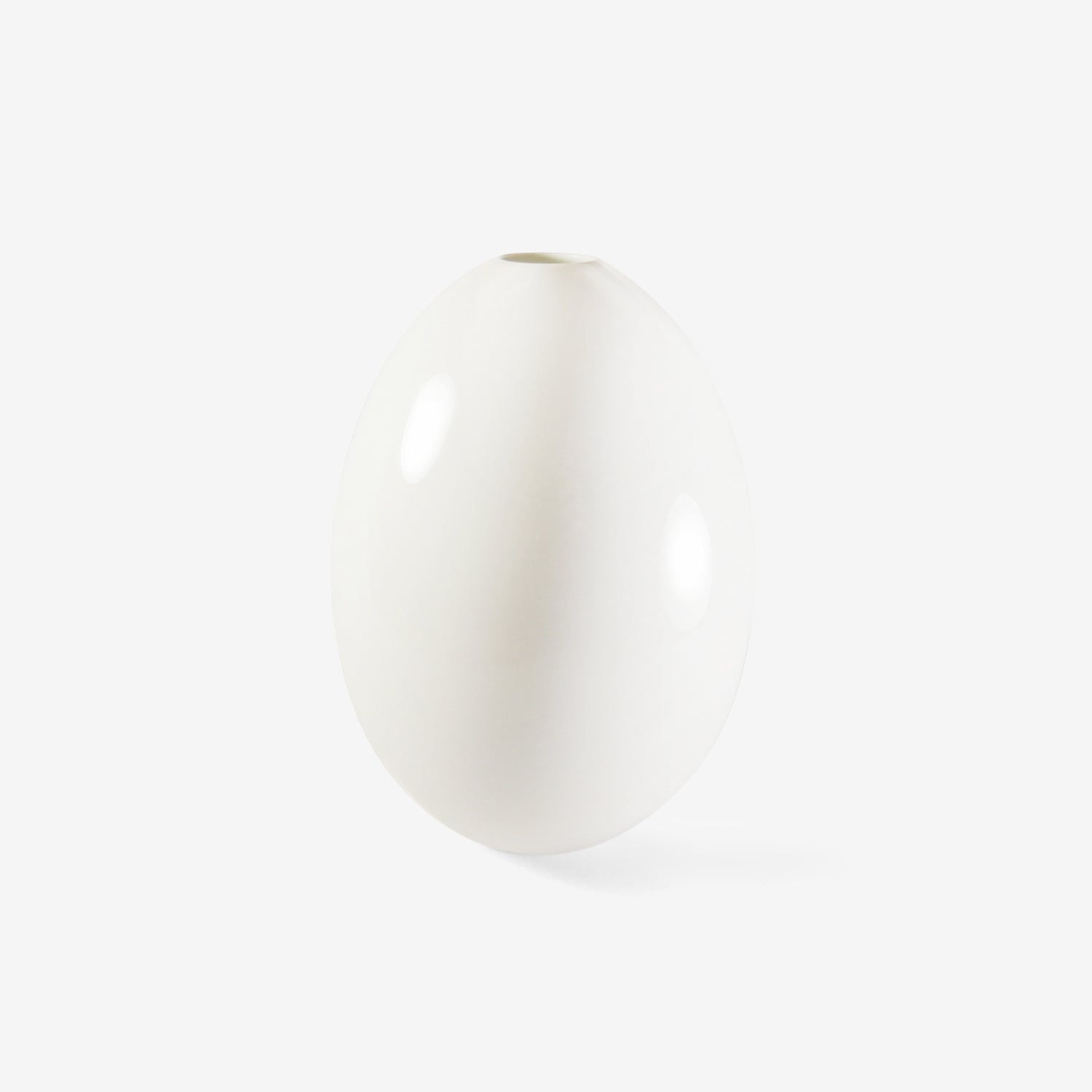TED MUEHLING WHITE GLAZED LARGE EGG VASE