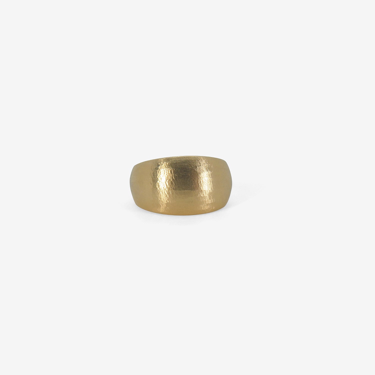 NICOLE LANDAW 14K LARGE HEWN WIDE BAND
