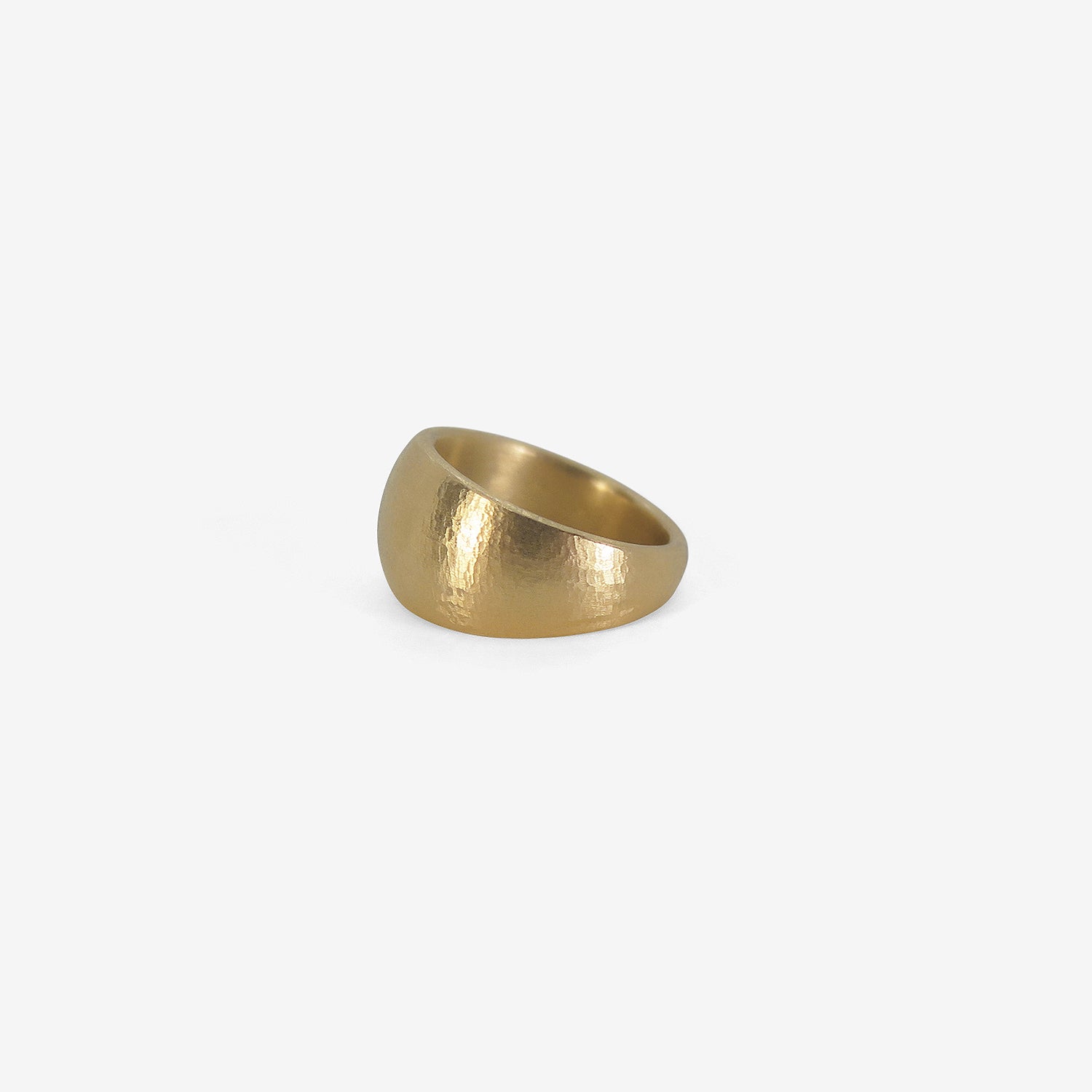 NICOLE LANDAW 14K LARGE HEWN WIDE BAND
