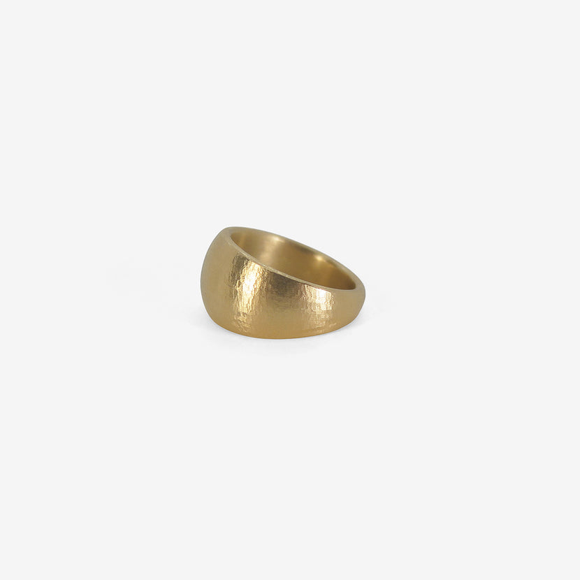 NICOLE LANDAW 14K LARGE HEWN WIDE BAND