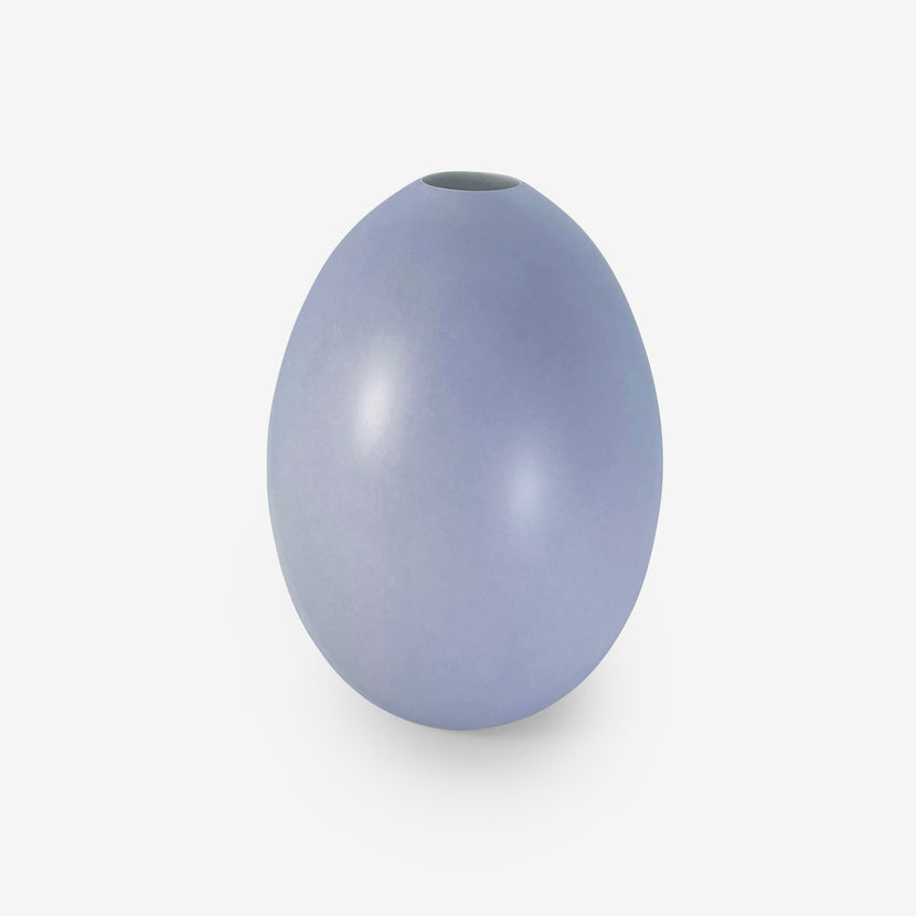 TED MUEHLING BLUE CHALCEDONY MATTE LARGE EGG VASE