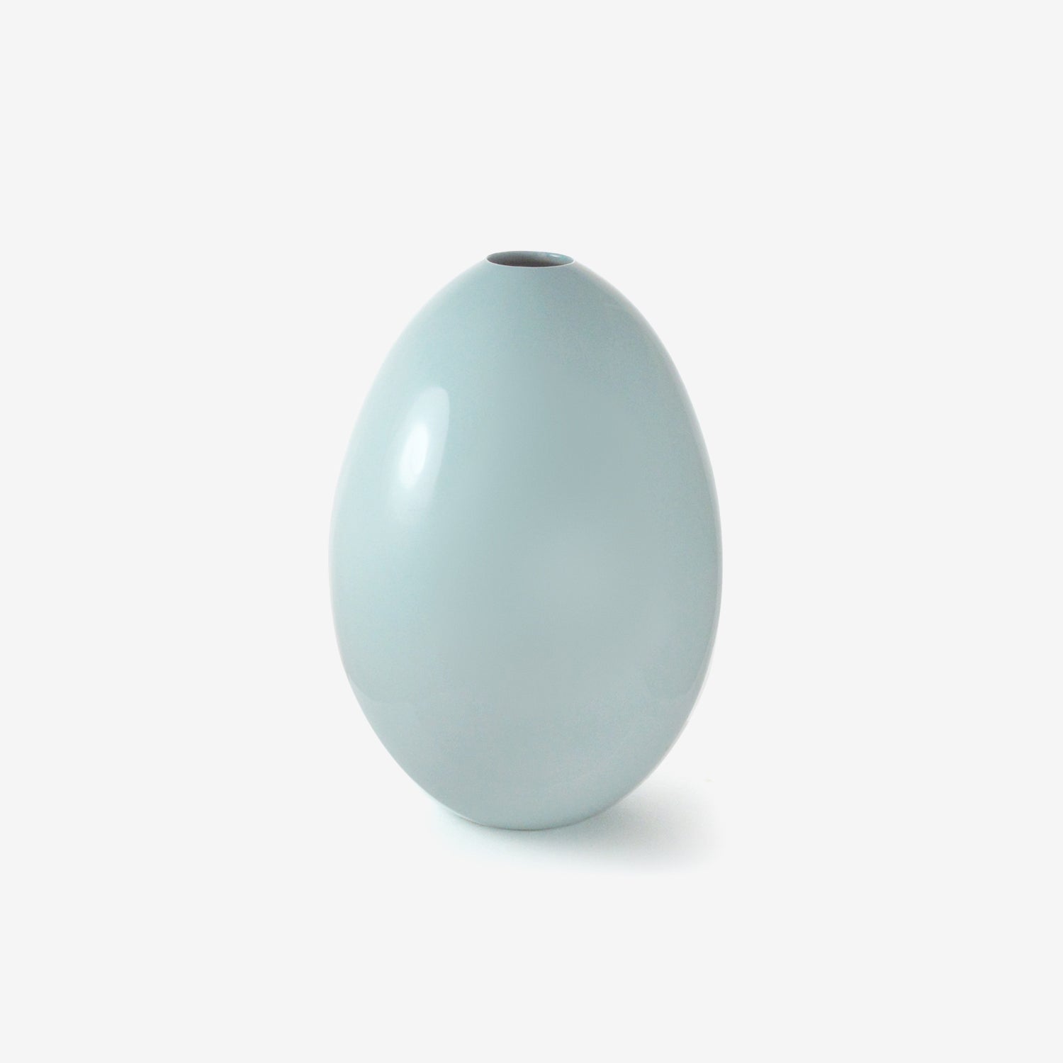 TED MUEHLING ROBIN’S EGG LIGHT BLUE GLAZED LARGE EGG VASE