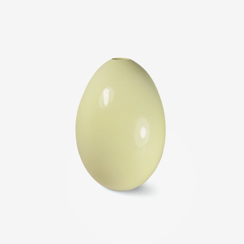 TED MUEHLING PEAR YELLOW GLAZED LARGE EGG VASE