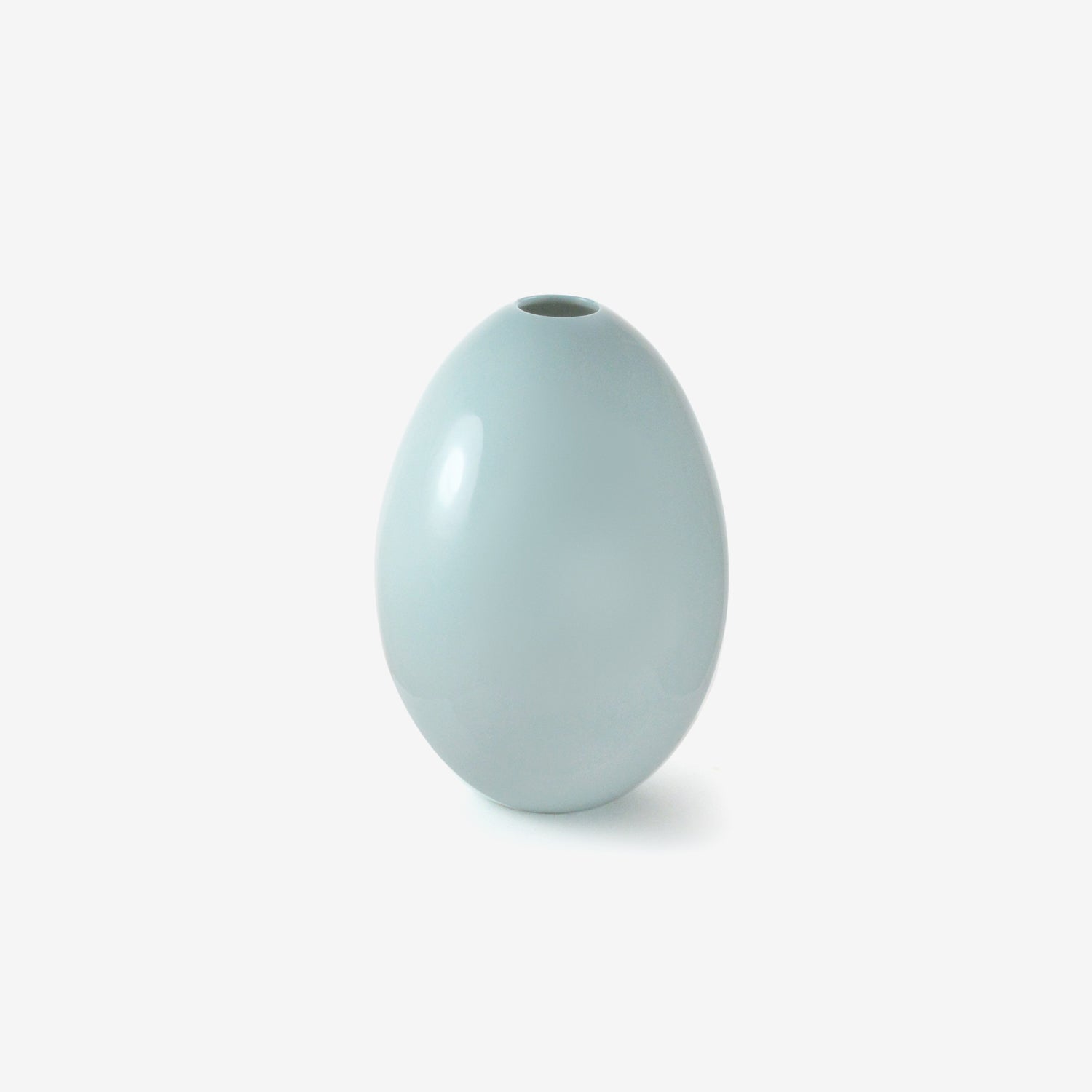 TED MUEHLING ROBIN’S EGG LIGHT BLUE GLAZED SMALL EGG VASE
