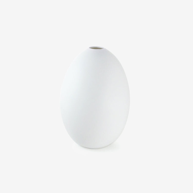 TED MUEHLING WHITE BISQUE LARGE EGG VASE
