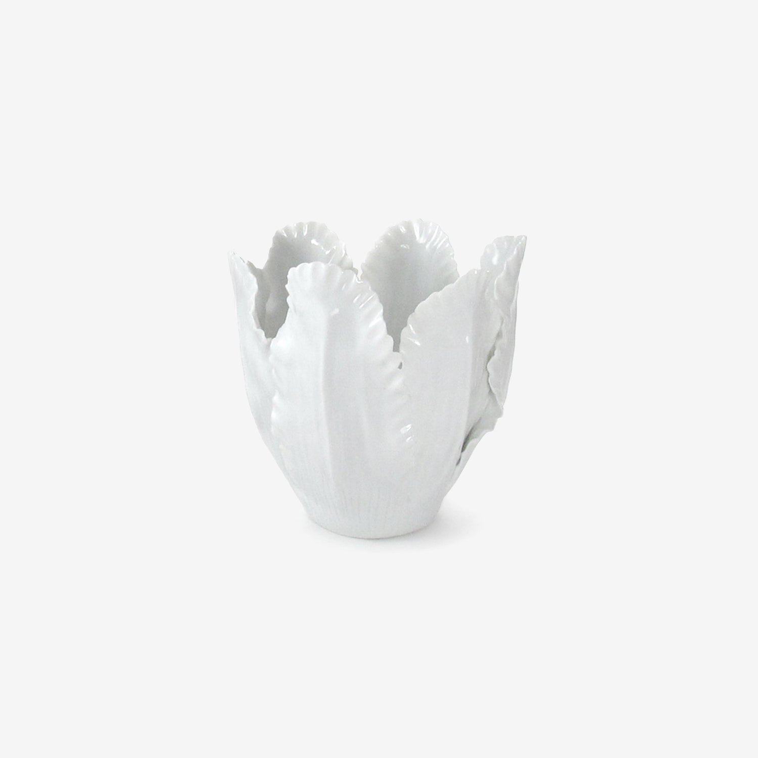 TED MUEHLING WHITE GLAZED TULIP VOTIVE